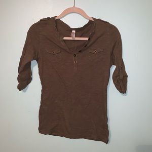 Olive Green 3/4 Sleeve Top